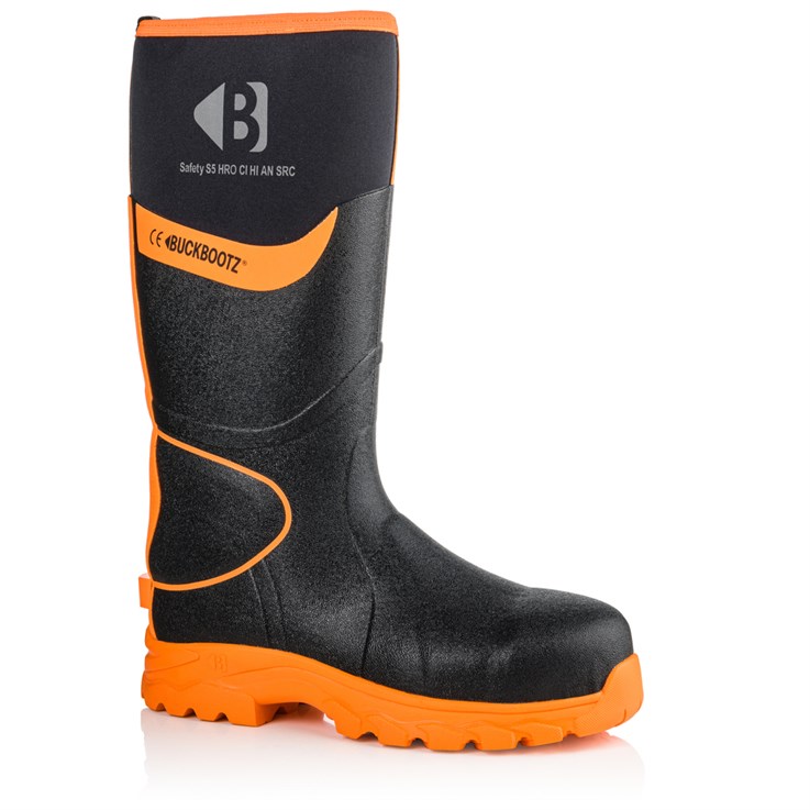 Buckler Wellington Boot BBZ8000 Black/Hi Vis Orange